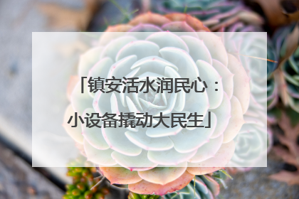 镇安活水润民心：小设备撬动大民生