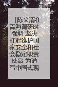 陈文清在青海调研时强调 坚决扛起维护国家安全和社会稳定职责使命 为谱写中国式现代化青海篇章贡献政法力量