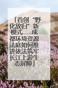 首创“野化放归”新模式……成都环境资源法庭如何推进依法筑牢长江上游生态屏障