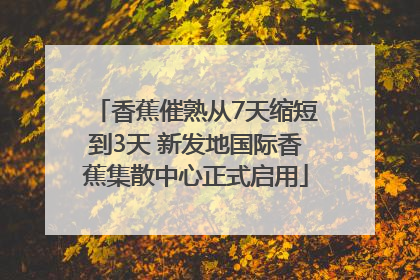 香蕉催熟从7天缩短到3天 新发地国际香蕉集散中心正式启用