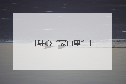 驻心“蒙山里”