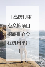 高唐县重点文旅项目招商推介会在杭州举行