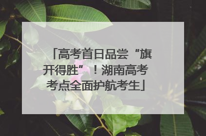 高考首日品尝“旗开得胜”！湖南高考考点全面护航考生