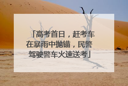 高考首日，赶考车在暴雨中抛锚，民警驾驶警车火速送考
