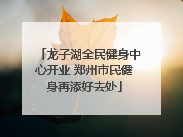 龙子湖全民健身中心开业 郑州市民健身再添好去处