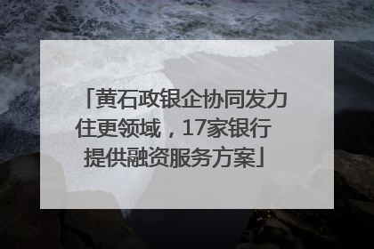 黄石政银企协同发力住更领域，17家银行提供融资服务方案
