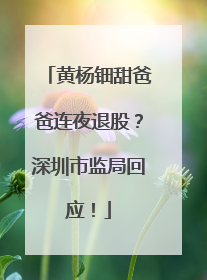 黄杨钿甜爸爸连夜退股？深圳市监局回应！