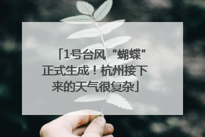 1号台风“蝴蝶”正式生成！杭州接下来的天气很复杂