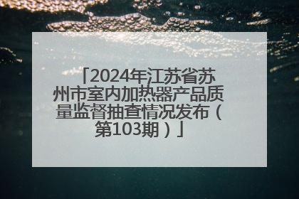2024年江苏省苏州市室内加热器产品质量监督抽查情况发布（第103期）