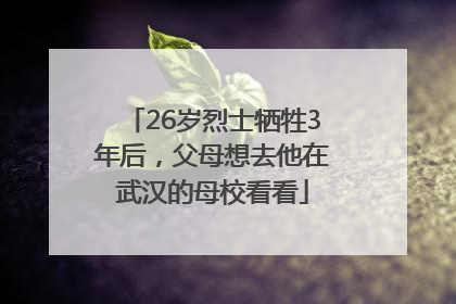 26岁烈士牺牲3年后，父母想去他在武汉的母校看看