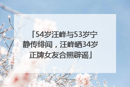 54岁汪峰与53岁宁静传绯闻，汪峰晒34岁正牌女友合照辟谣