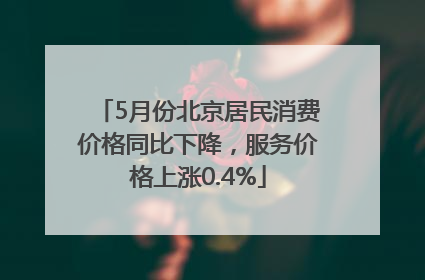 5月份北京居民消费价格同比下降，服务价格上涨0.4%