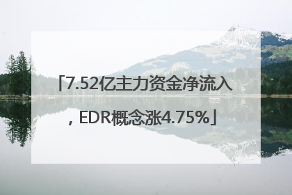 7.52亿主力资金净流入，EDR概念涨4.75%