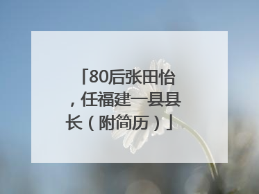 80后张田怡，任福建一县县长（附简历）